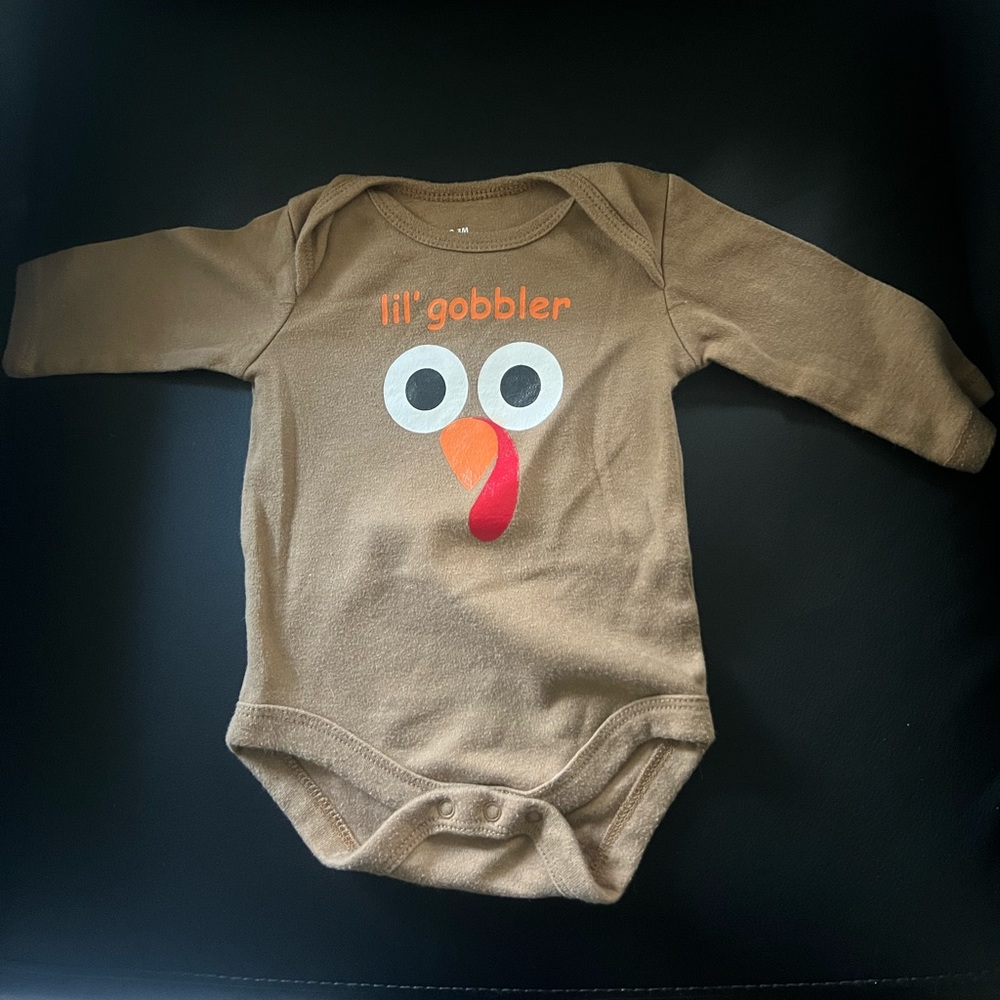 0-3m “lil’ gobbler” Thanksgiving onesie